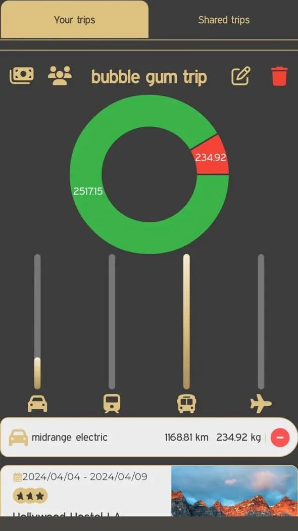 CO2-Tracking in der App